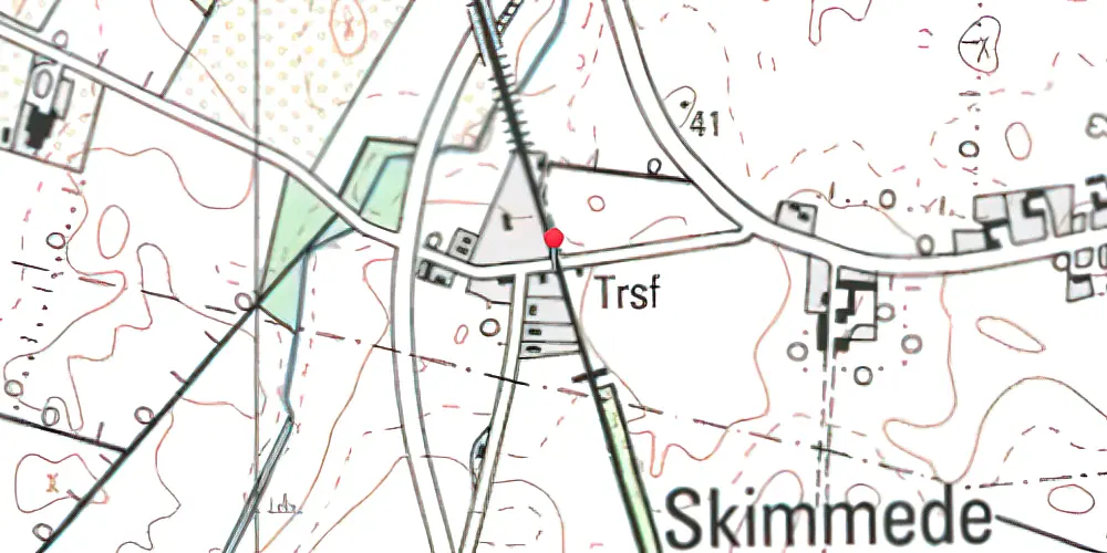 Historisk kort over Skimmede Trinbræt