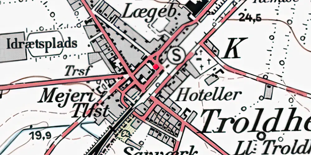 Historisk kort over Troldhede Station