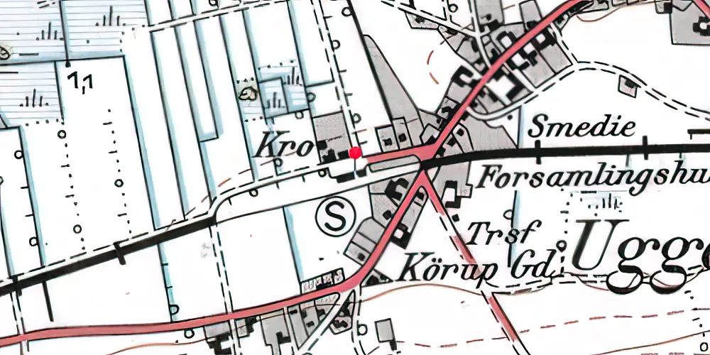 Historisk kort over Uggelhuse Station