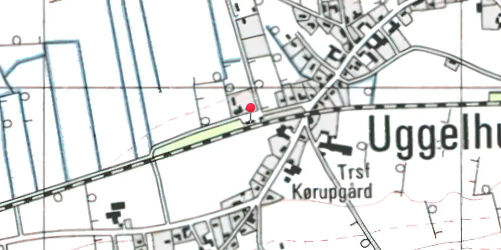 Historisk kort over Uggelhuse Station