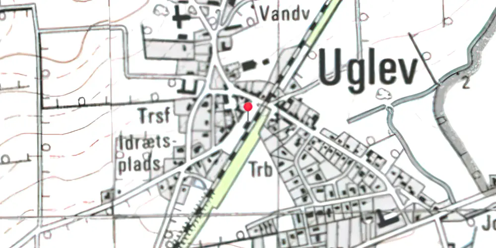 Historisk kort over Uglev Station 