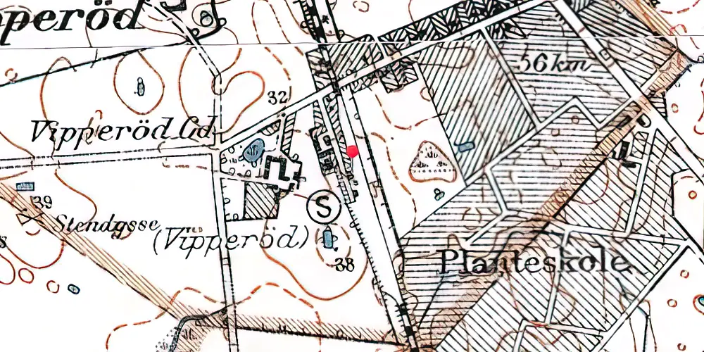 Historisk kort over Vipperød Station