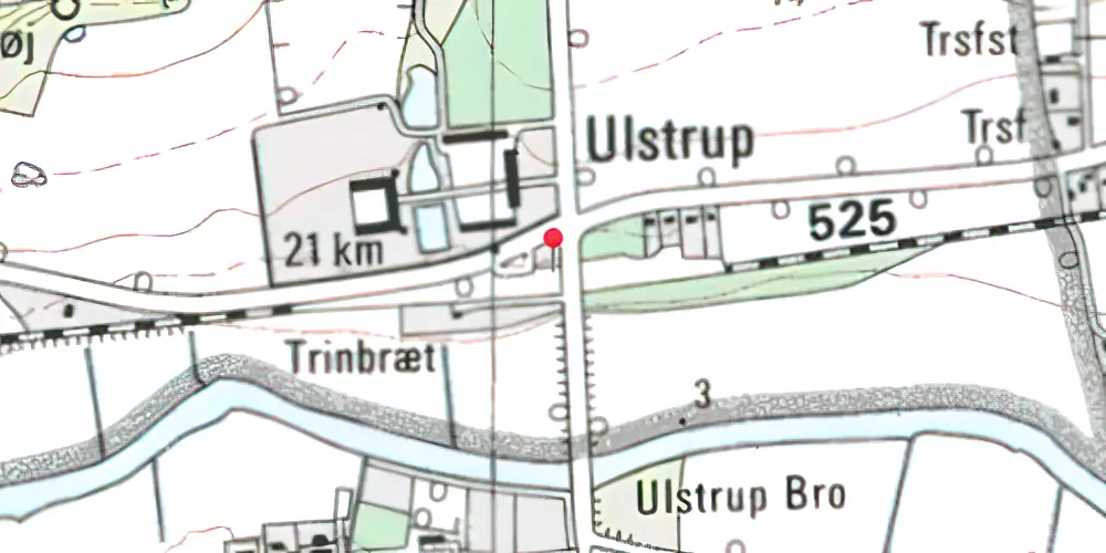 Historisk kort over Ulstrup Trinbræt