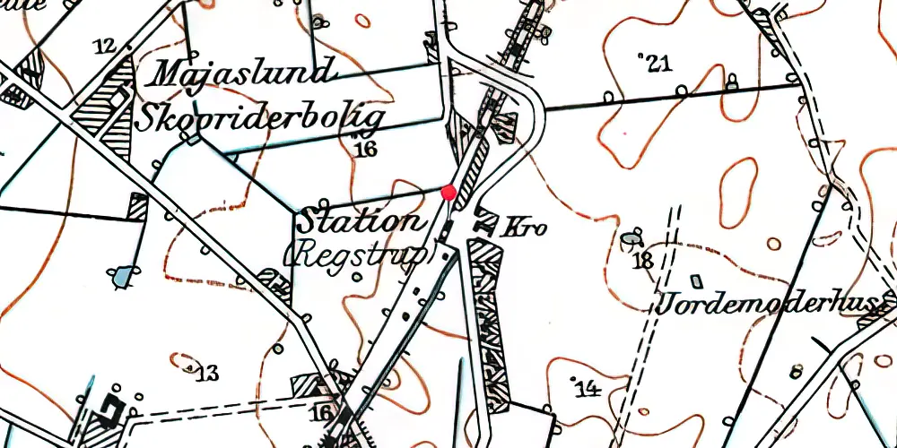 Historisk kort over Regstrup Station