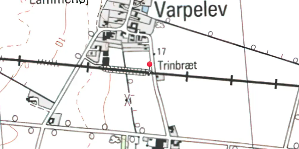 Historisk kort over Varpelev Trinbræt
