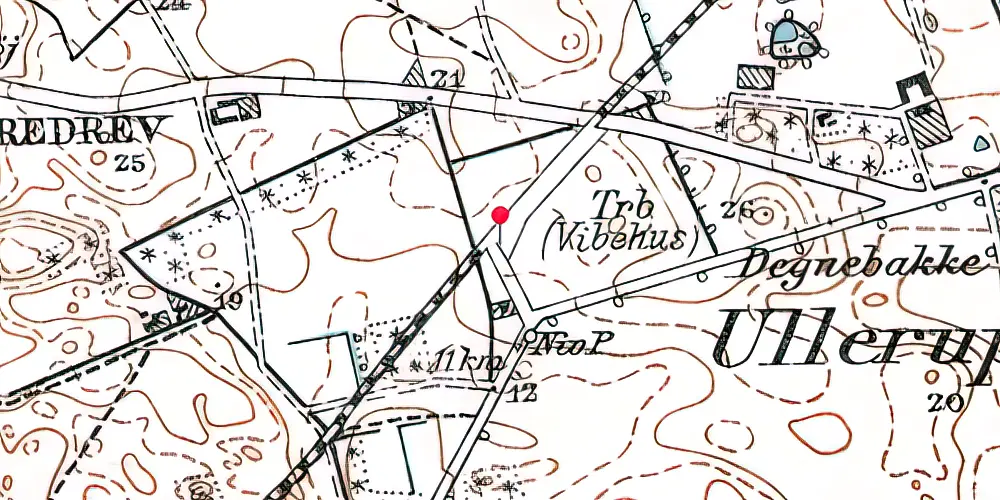 Historisk kort over Vibehus Trinbræt