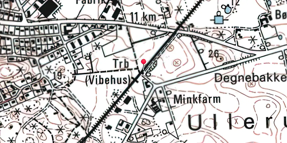 Historisk kort over Vibehus Trinbræt