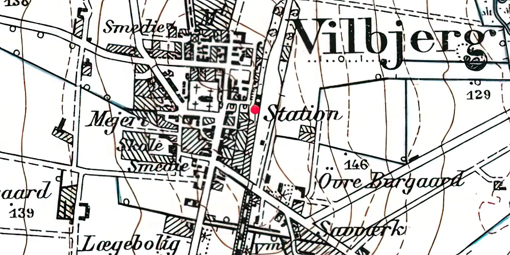 Historisk kort over Vildbjerg Trinbræt