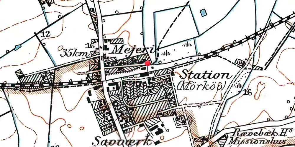 Historisk kort over Mørkøv Station