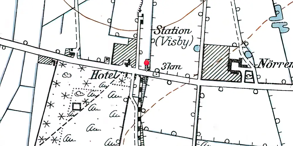 Historisk kort over Visby Station [1887-1964]