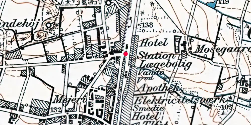 Historisk kort over Ølgod Station