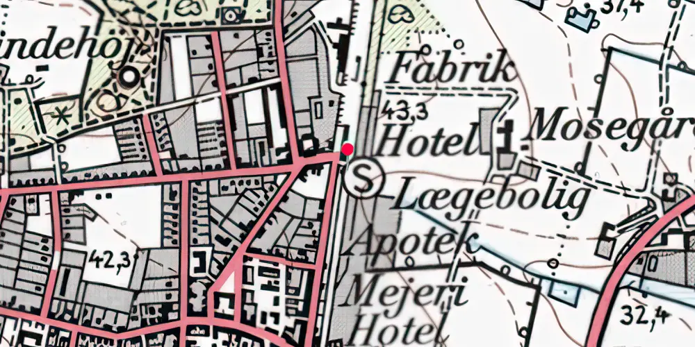 Historisk kort over Ølgod Station
