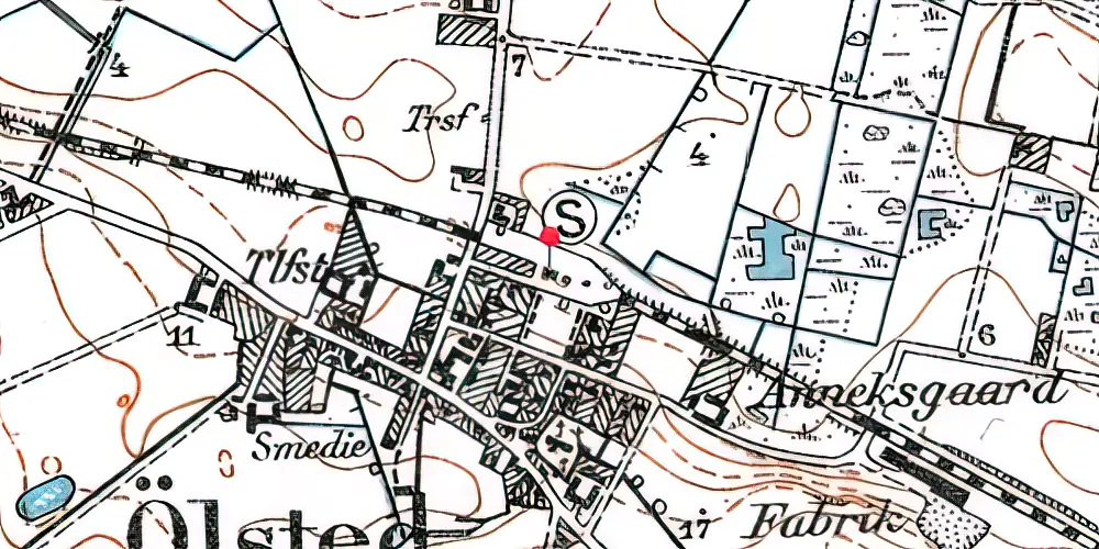 Historisk kort over Ølsted Station