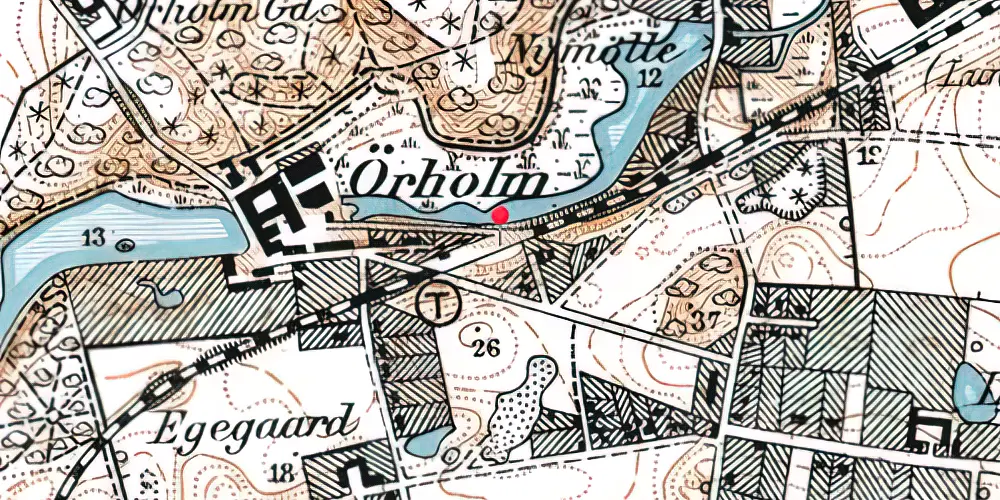 Historisk kort over Ørholm Trinbræt