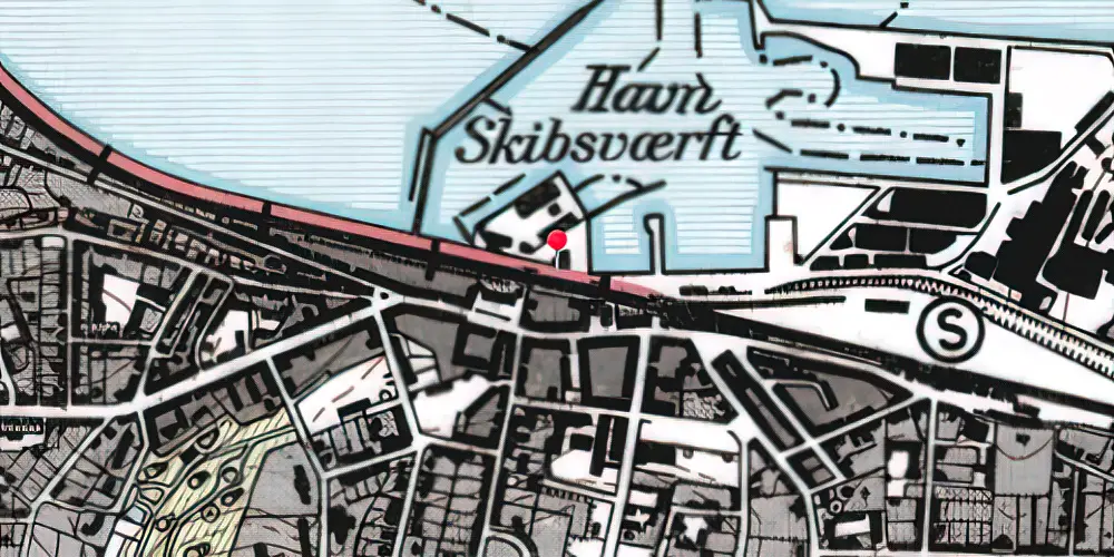 Historisk kort over Struer Havneplads Trinbræt
