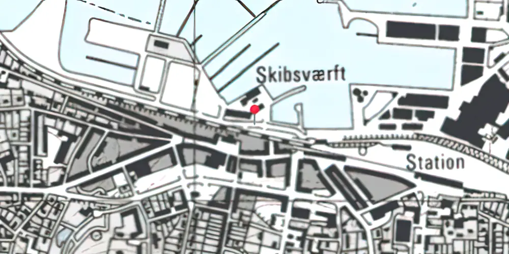 Historisk kort over Struer Havneplads Trinbræt