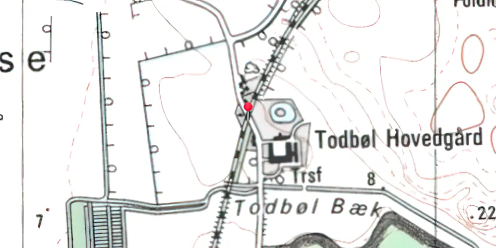 Historisk kort over Todbøl Billetsalgssted 