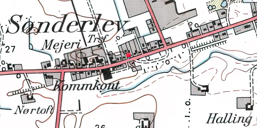 Historisk kort over Sønderlev Station
