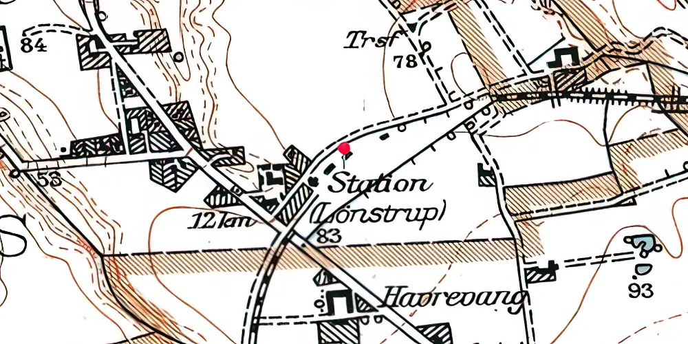 Historisk kort over Lønstrup Station