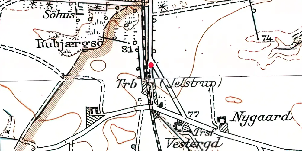 Historisk kort over Jelstrup Station 