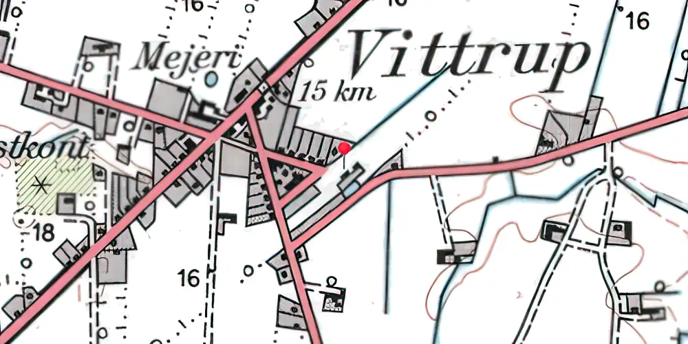 Historisk kort over Vittrup Station 