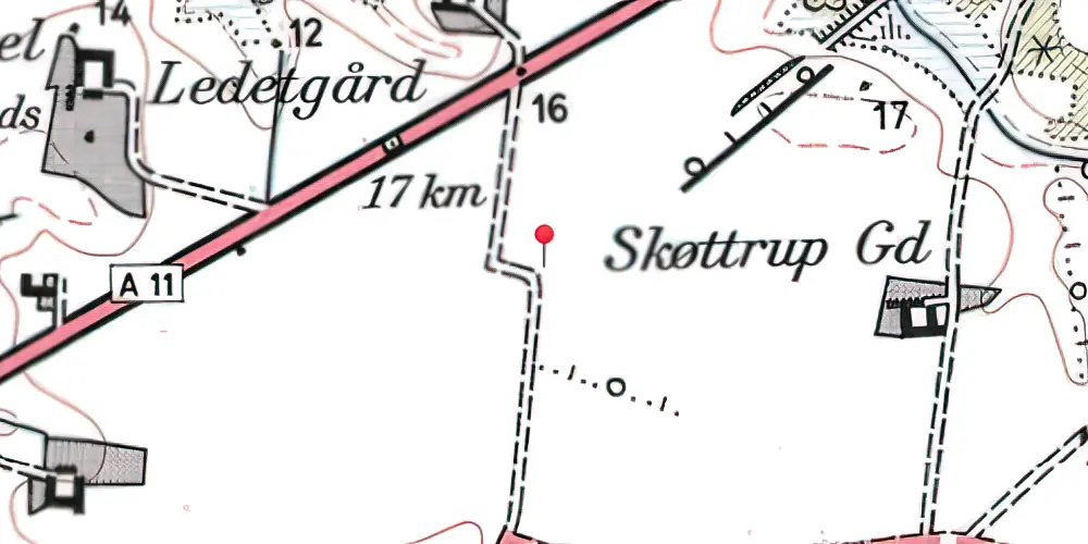 Historisk kort over Skøttrup Trinbræt