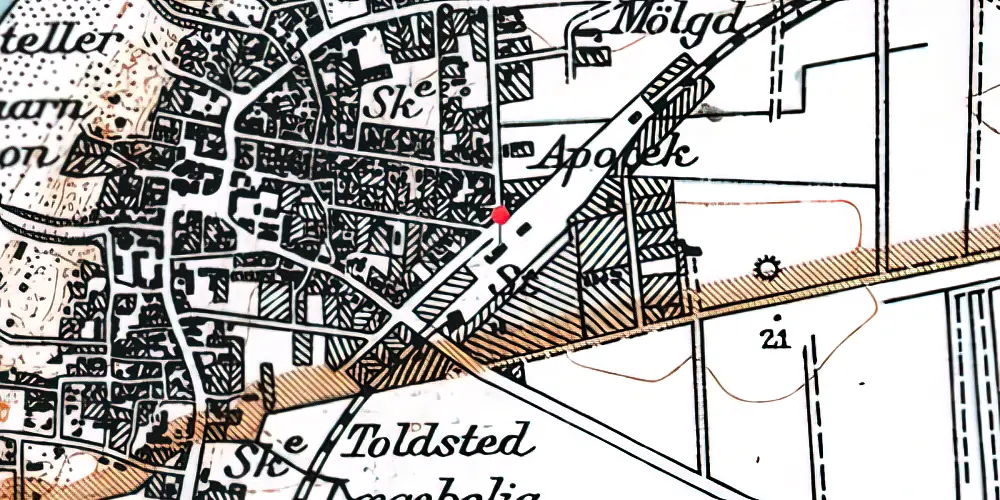 Historisk kort over Løkken Station