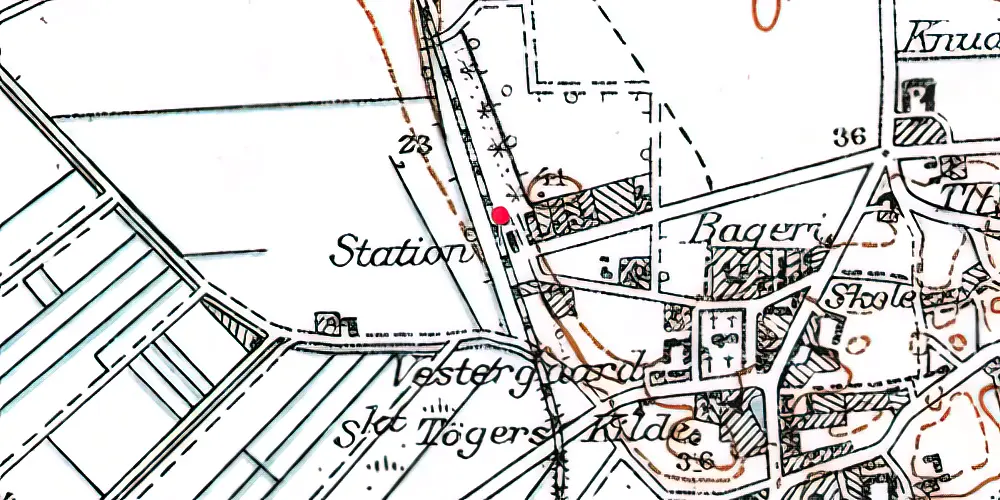 Historisk kort over Vrensted Station