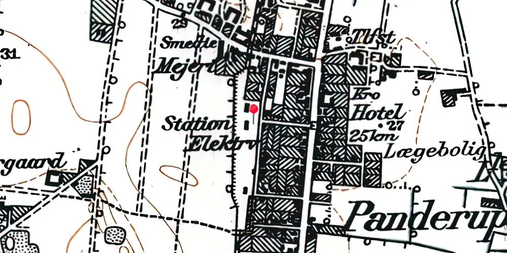 Historisk kort over Pandrup Station