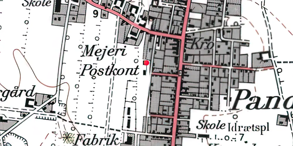 Historisk kort over Pandrup Station