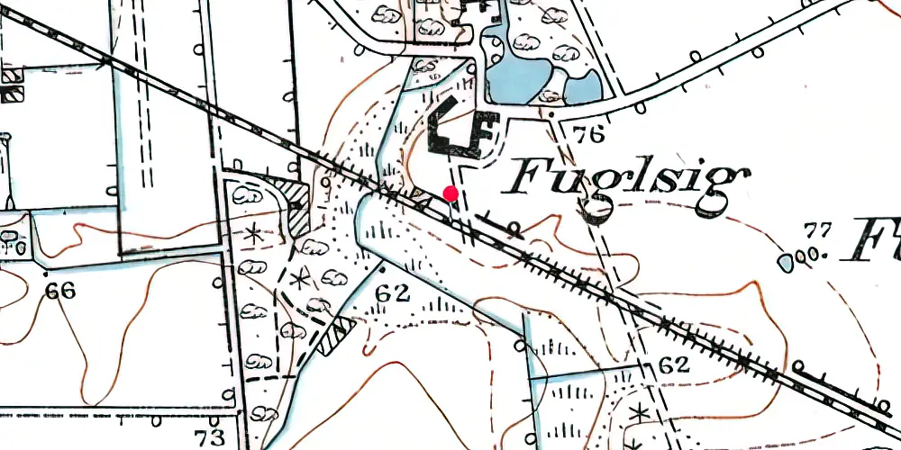 Historisk kort over Fuglsig Trinbræt