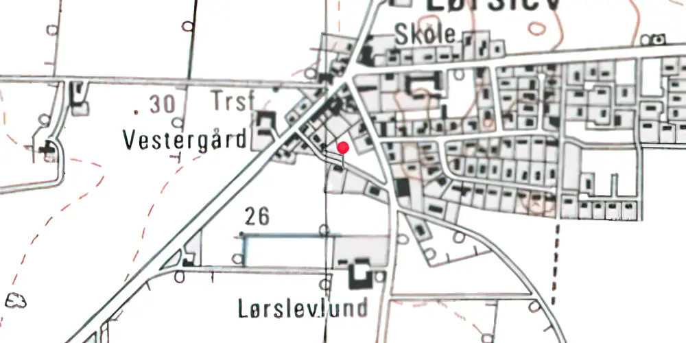 Historisk kort over Lørslev Station
