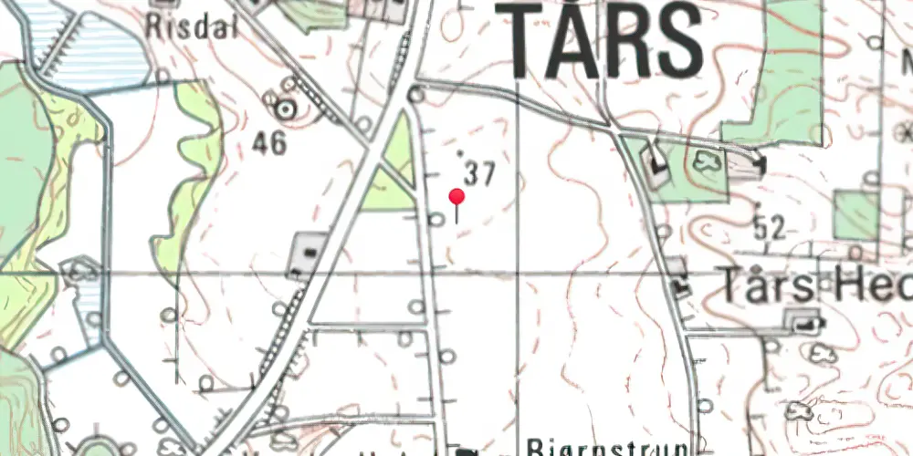 Historisk kort over Bjørnstrup Trinbræt