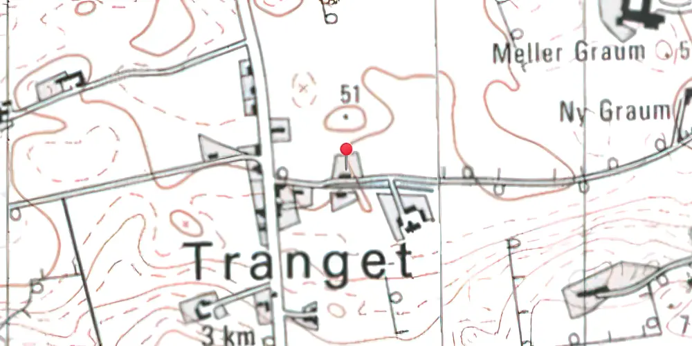 Historisk kort over Tranget Station