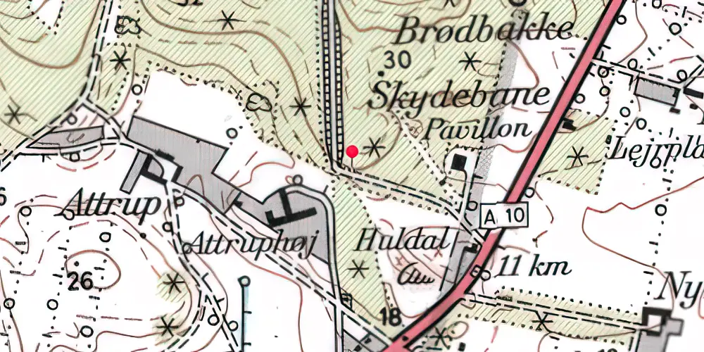Historisk kort over Skytteplantagen Trinbræt