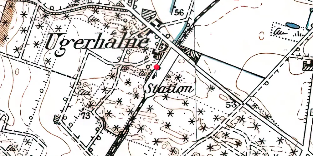 Historisk kort over Uggerhalne Station