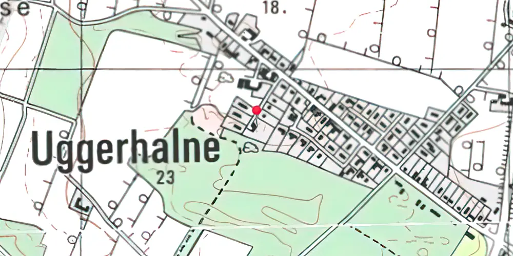 Historisk kort over Uggerhalne Station
