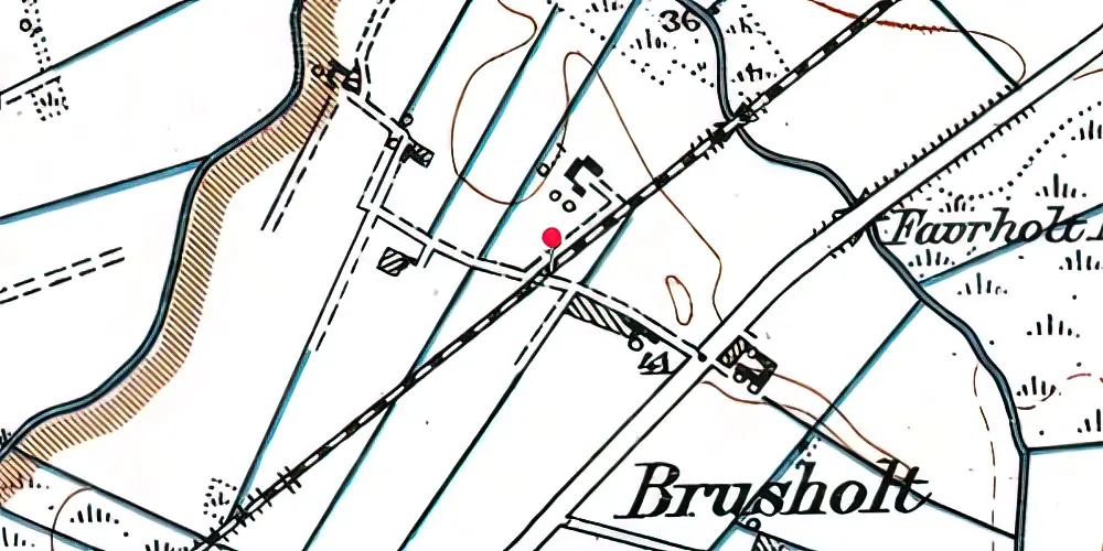 Historisk kort over Brusholt Trinbræt
