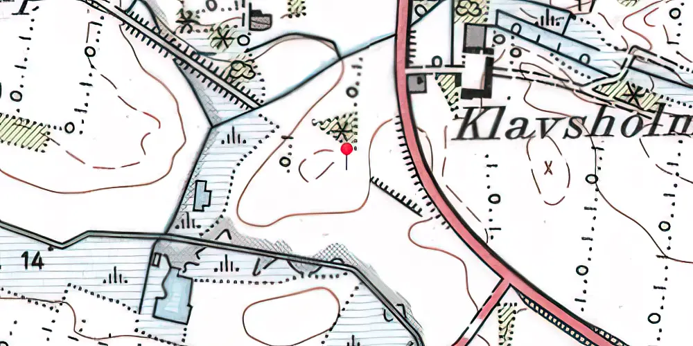 Historisk kort over Klavsholm Trinbræt