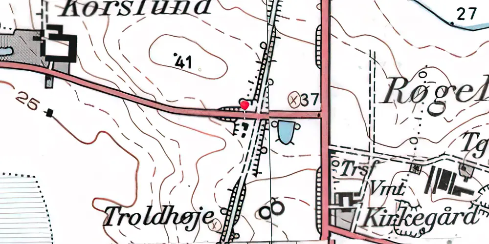Historisk kort over Røgelhede Station