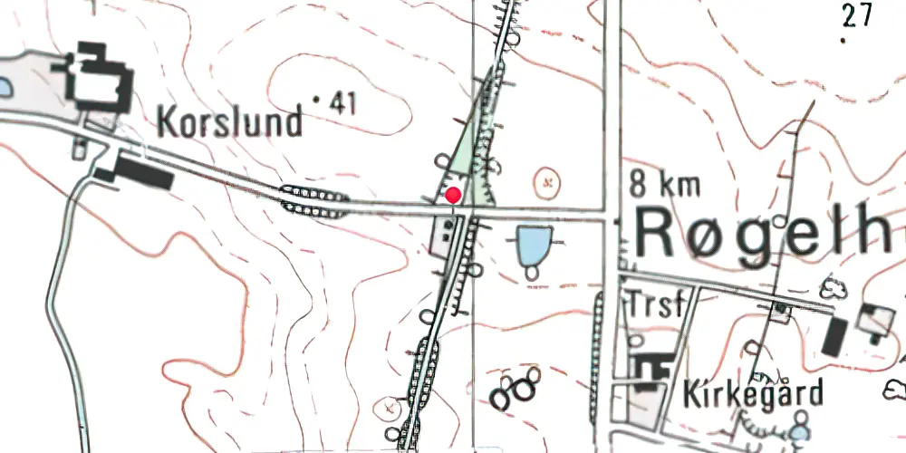 Historisk kort over Røgelhede Station