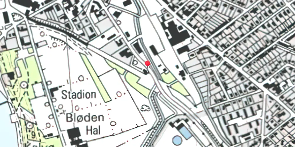 Historisk kort over Frederikssund Station [1928-1989]