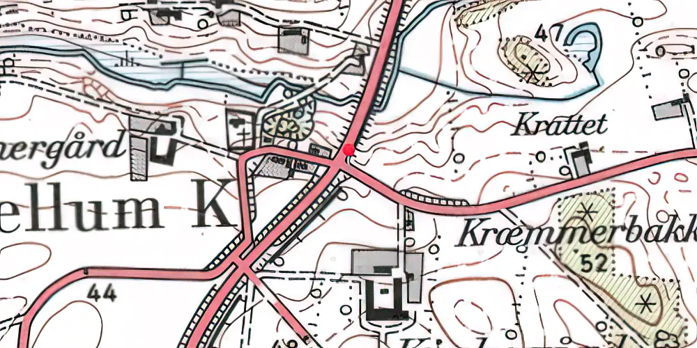 Historisk kort over Kirkegård Trinbræt