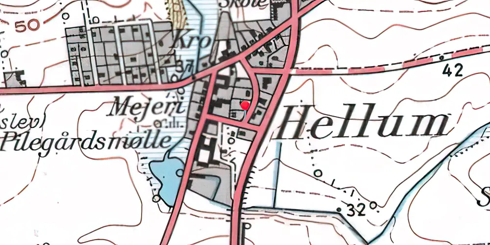 Historisk kort over Hellum Station 
