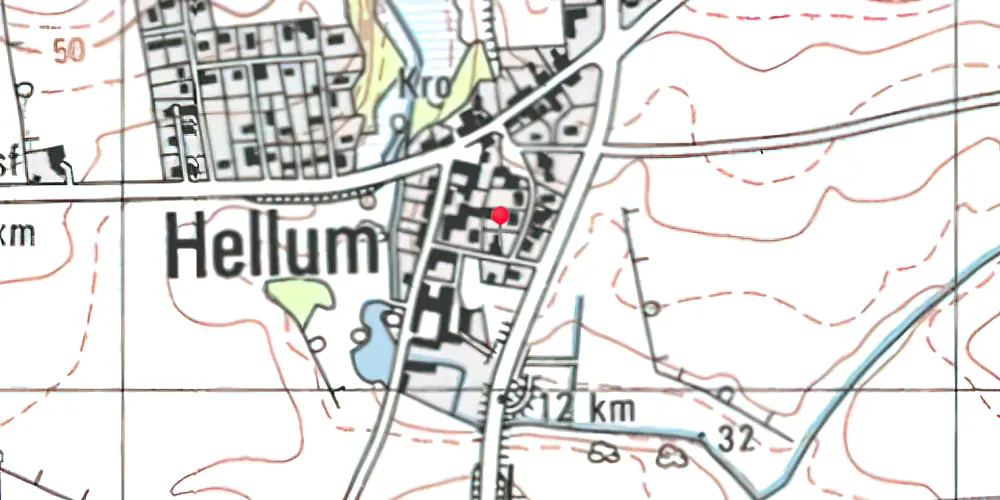 Historisk kort over Hellum Station