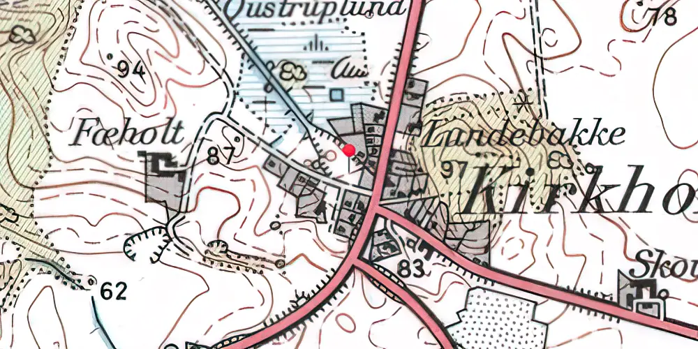 Historisk kort over Kirkholt Trinbræt 