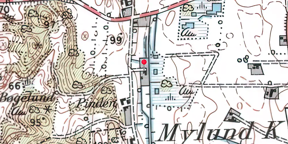 Historisk kort over Mylund Station
