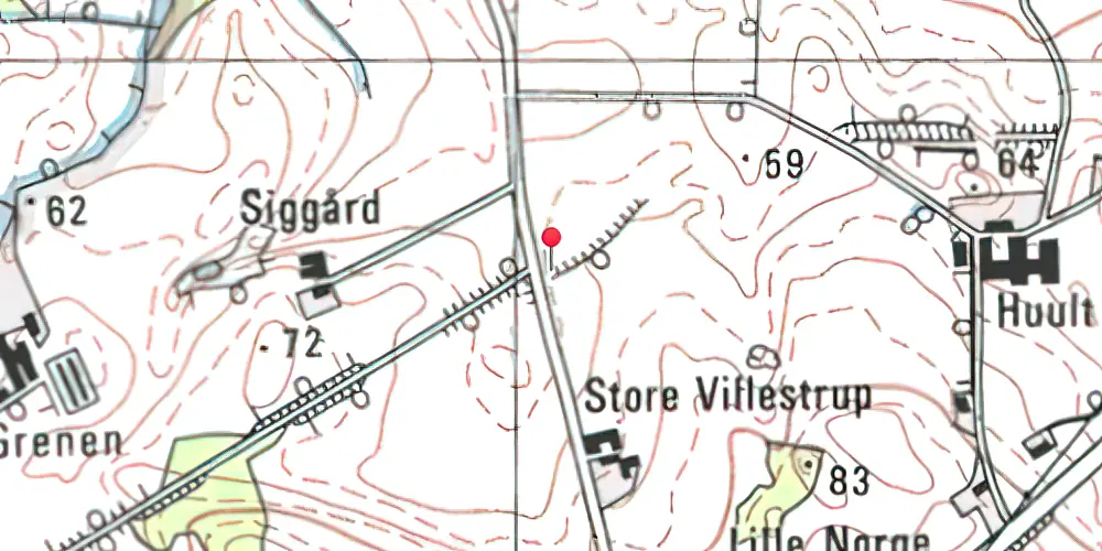 Historisk kort over Villestrup Trinbræt