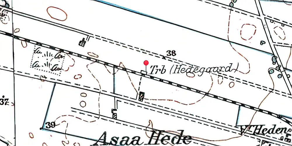 Historisk kort over Hedegaard Trinbræt