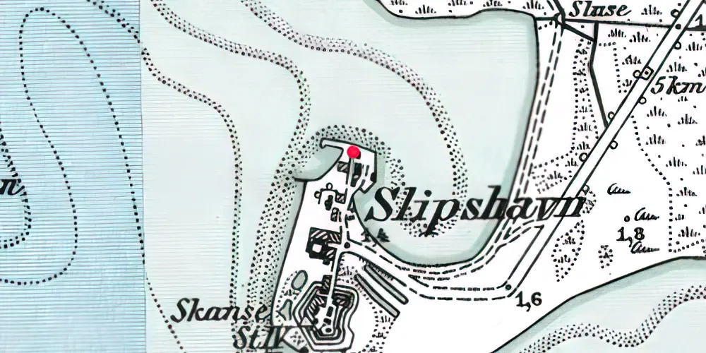Historisk kort over Slipshavn Station